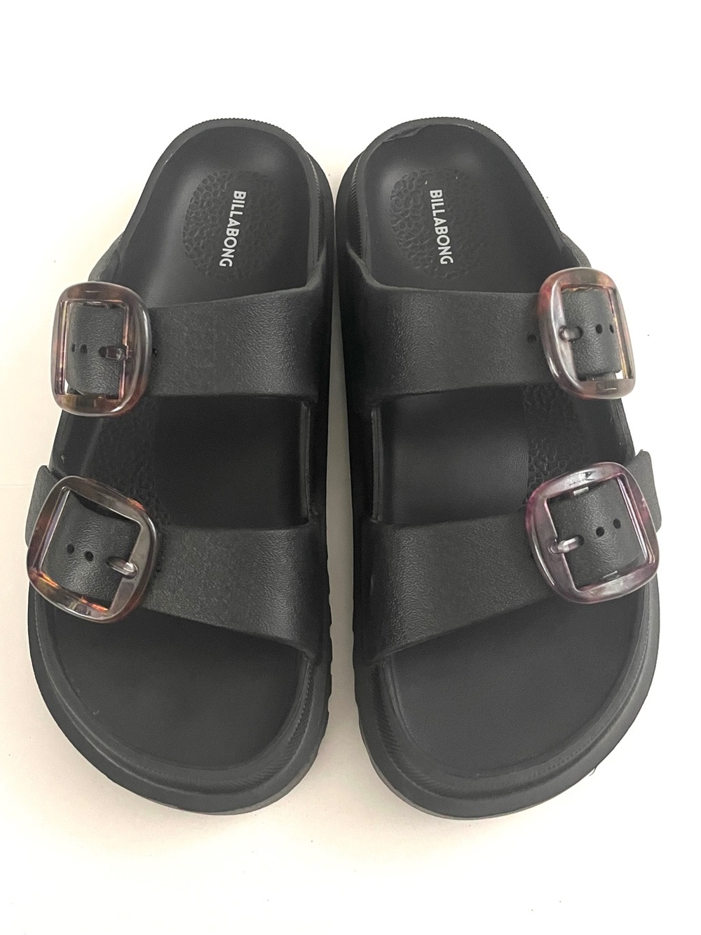Billabong Unisex Black Rubber Slip On Buckle Sandals Fits Shoe Size M7 W8